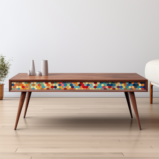 Mid Century Modern Coffee Table, Handmade Wood Coffee Table, Boho Table