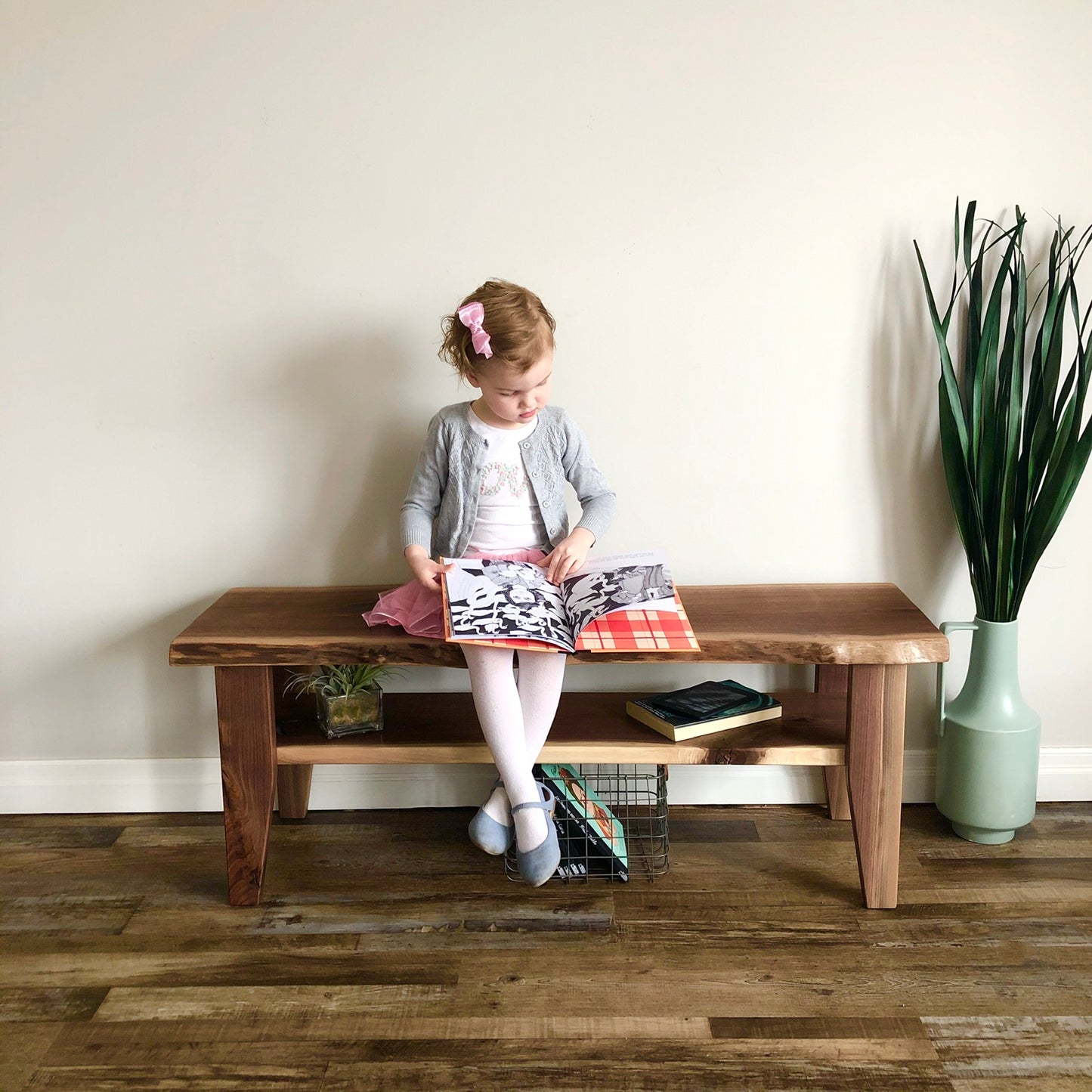 Richvale Bench - Live Edge Entryway Shoe Bench