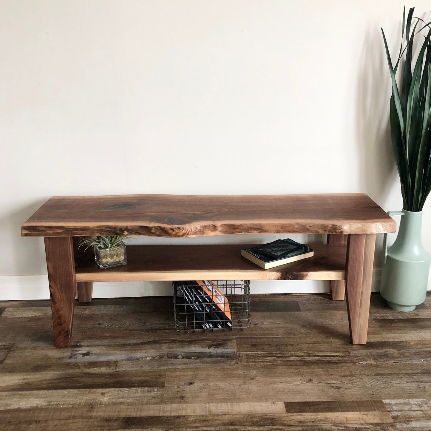 Richvale Bench - Live Edge Entryway Shoe Bench