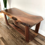 Live Edge Wood Entryway Shoe Bench